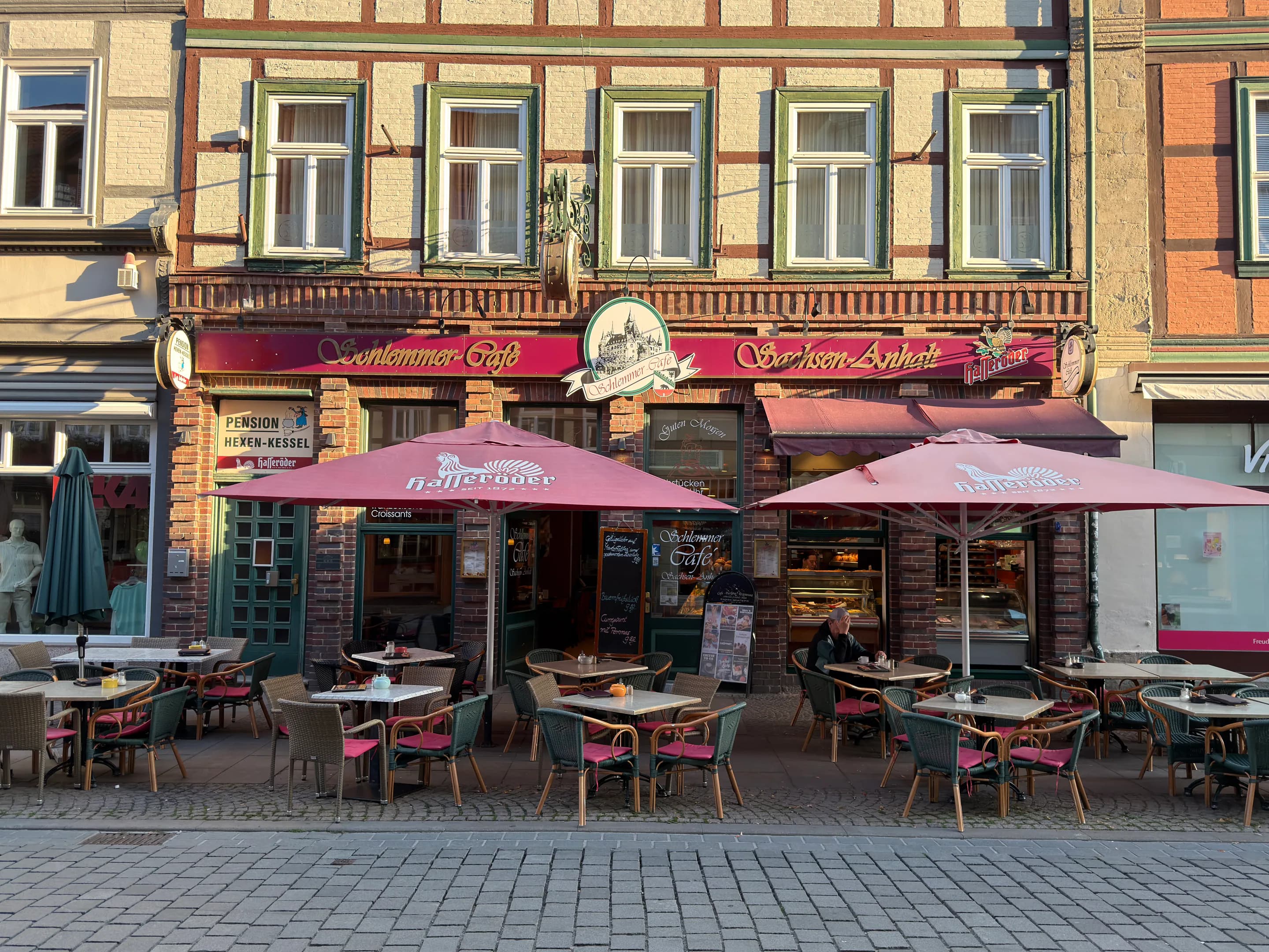 Außenansicht des Schlemmercafés in der Breiten Straße in Wernigerode